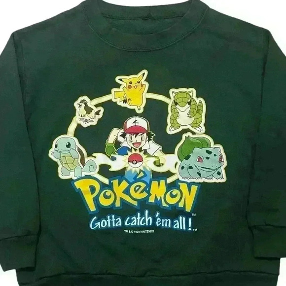 Pokémon Vintage 1999 Nintendo Green Crewneck - Picture 3 of 6